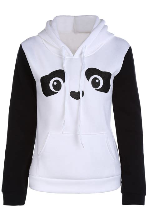 76 Off Hooded Long Sleeve Panda Pattern Hoodie Rosegal