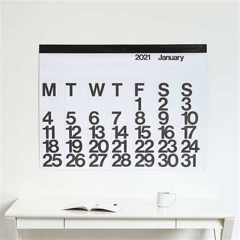 Paper Banum Big Letter U2014 Wall Calendar 2021 Scandinavian Poster