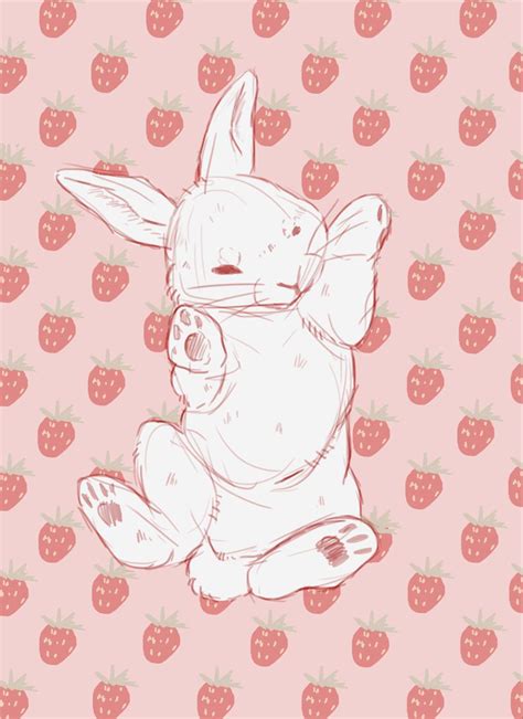 Strawberry Rabbit By Mayclair Redbubble Bunny Wallpaper Bunny Art