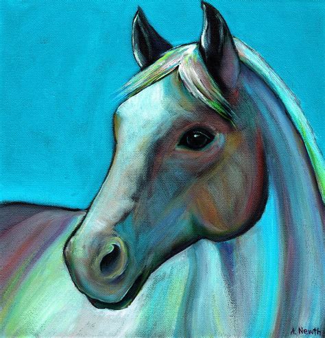 Horse Head Painting Coloured Horse By Alison Newth Animal Paintings