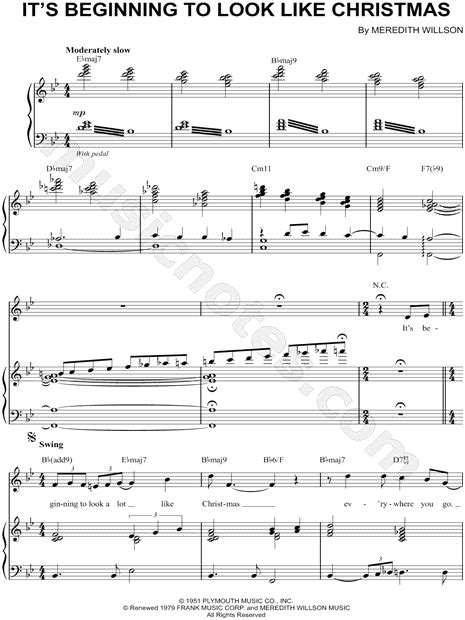 Michael Bublé Its Beginning To Look A Lot Like Christmas Sheet Music