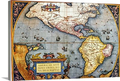 The Americas 1587 Map By Abraham Ortelius Wall Art Canvas Prints