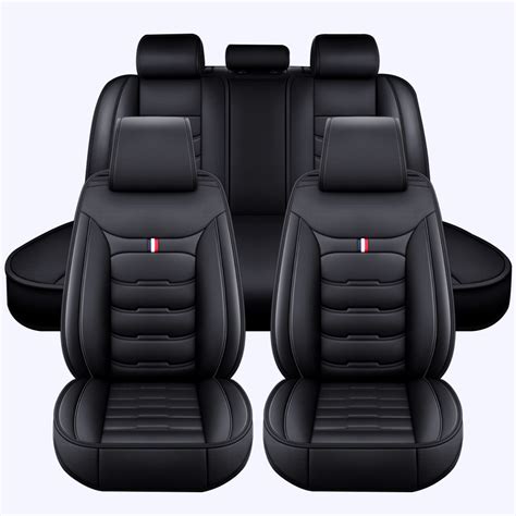 universal car seat covers full set car cushions pu leather breathable pad black ebay