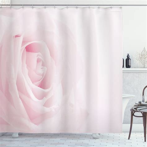Rose Shower Curtain Pink Rose Close Up With Soft Blur Focus Fresh