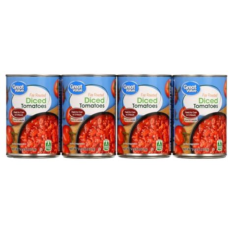 Great Value Fire Roasted Diced Tomatoes 12 Count