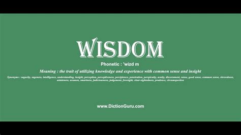 Wisdom How To Pronounce Wisdom With Phonetic And Examples Youtube