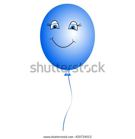 Blue Balloon Smiley Smiling Balloon Cartoon Stock Vector Royalty Free