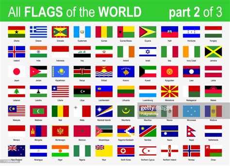 All World National Flags Icon Set Alphabetically Part 2 Of 3 Vector