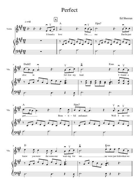 Print And Download Perfect Ed Sheeran Sheet Music For Violin Piano