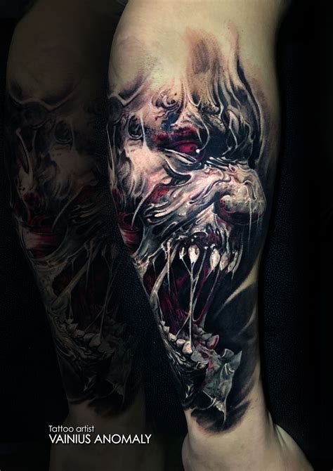 Zombie Tattoo By Vainius Anomaly Zombie Tattoos Evil Tattoos Skull