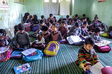 no desks no power at kashmiri public school — but lunch is free