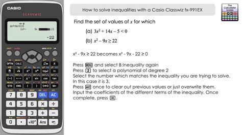 Excelente herramienta de cálculo la fx570vn plus. How To Solve Inequalities On A Casio Classwiz fx-991EX ...