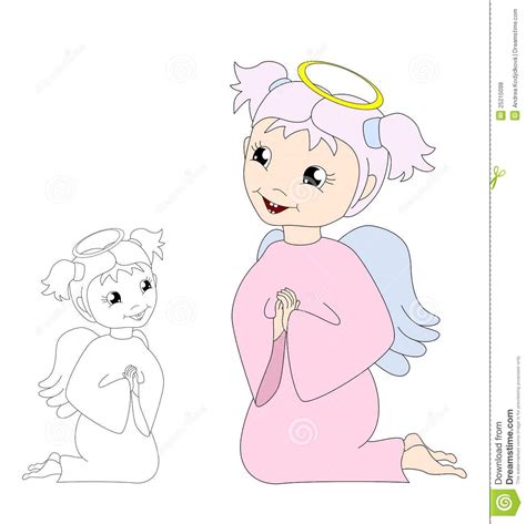 Cartoon Praying Angel Royalty Free Stock Photos Image 25215098