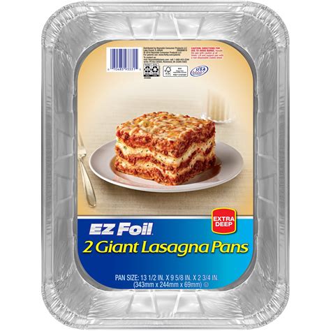 Ez Foil Aluminum Extra Deep Giant Lasagna Pans 135 X 9 X 275 Inch 2 Count