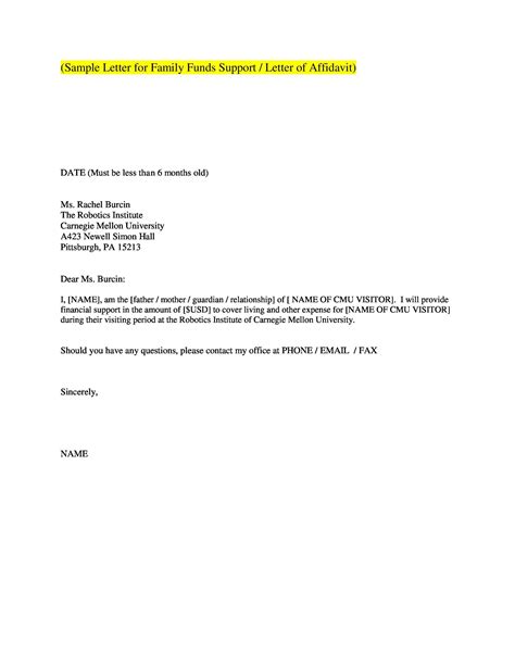 Letter Of Support For Funding Collection Letter Template Collection