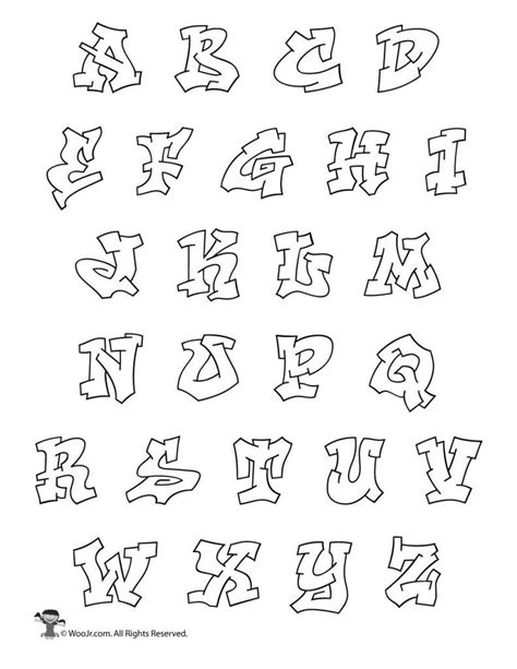 Printable Graffiti Bubble Letters Alphabet