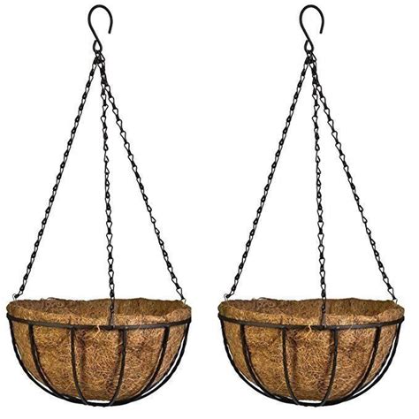 Kingbuy Hanging Basket Planter Metal With Coconut Coir Liner Wire Plant