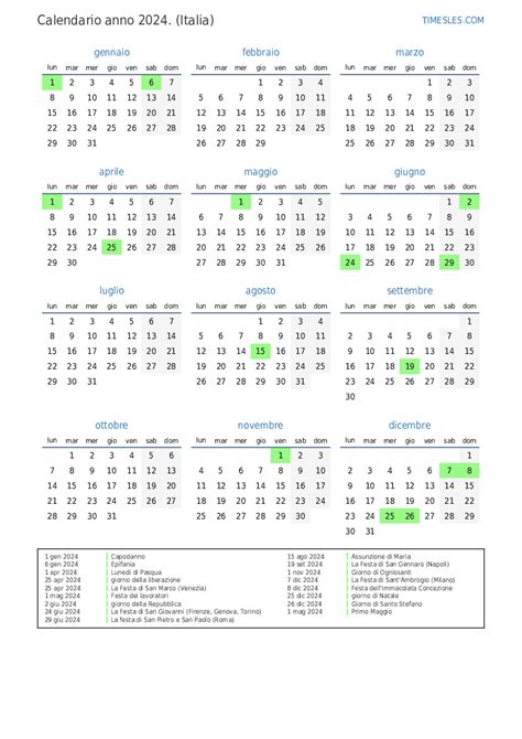 Calendario Per Il 2024 Con Giorni Festivi In Italia Stampa E Scarica Il Calendario