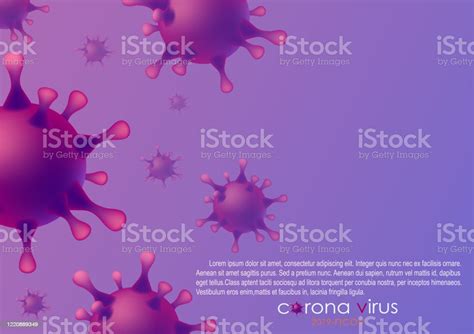 Coronavirus Cells Outbreak With Purple Backgroundspread Of The Covid19