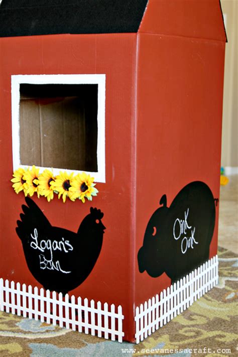 Diy Tutorial Cardboard Box Barn See Vanessa Craft