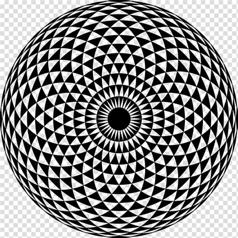 Round Black And White Optical Illustration Art Mandala Sacred Geometry