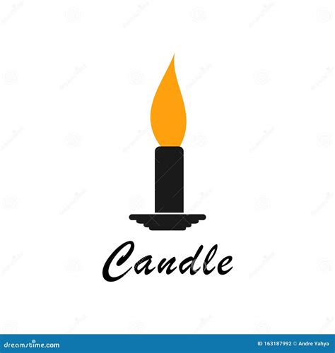 Candle Logo Template Design Icon Illustration Stock Illustration