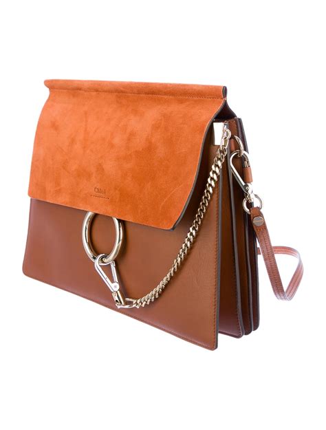 Chloé Faye Medium Shoulder Bag Brown Shoulder Bags Handbags