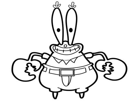 Mr Krabs Wide Grin Coloring Page Netart Spongebob Coloring Mr