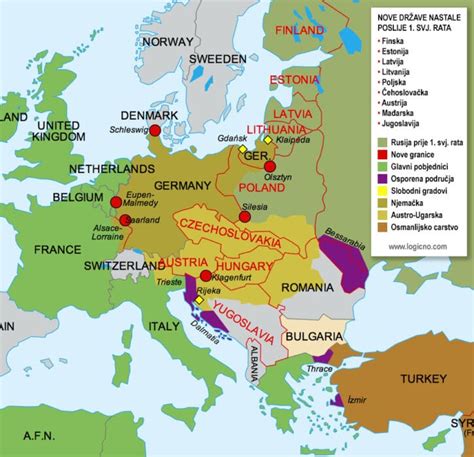 Granice U Europi Prije I Poslije Prvog Svjetskog Rata Portal Logično