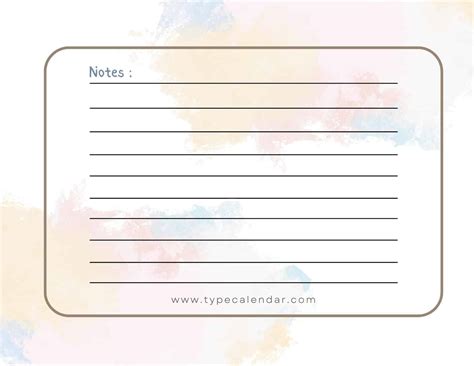 Free Note Card Templates Printable Word Pdf 3x5 4x6 Inches Ideas