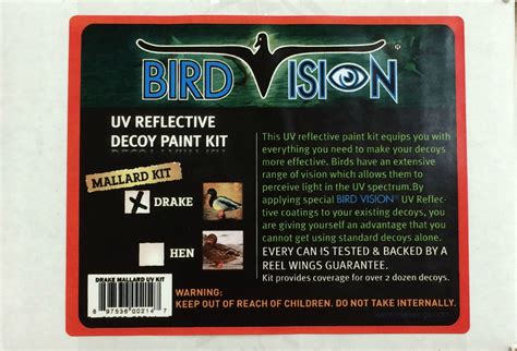 Bird Vision Drake Pintail Duck Decoy Paint Kit Reel Wings