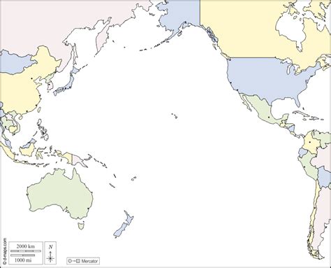 Pacific Ocean Free Map Free Blank Map Free Outline Map Free Base Map