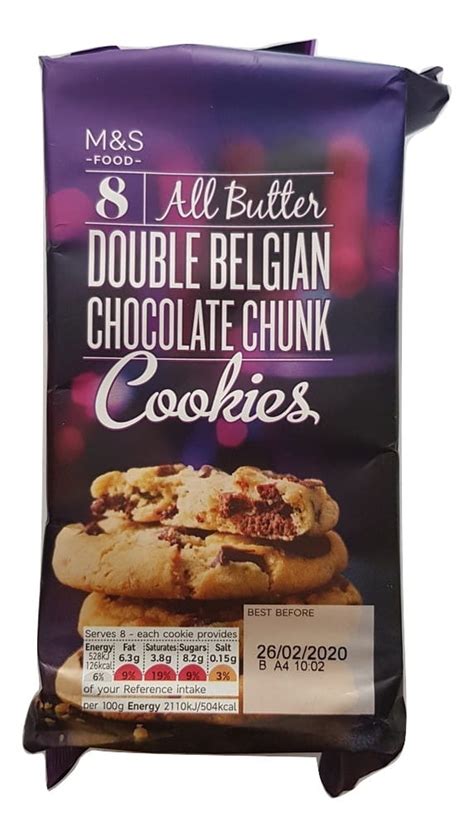 Cookies M S All Butter Double Belgian Chocolate Chunk Cookies 200g