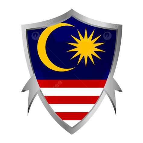 Bandeira Da Malásia Em Escudo De Prata PNG Malásia Bandeira Dia Da