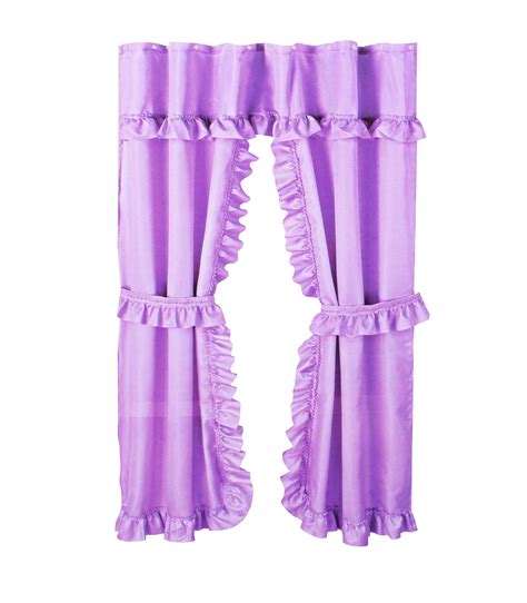 Better Home Purple Ruffled Double Swag Shower Curtain And Liner 70 X 72