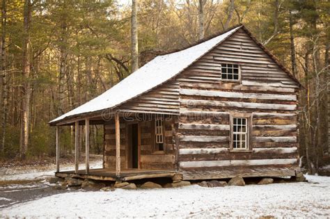 Rustic Log Cabin In Winter Stock Photo Image Of Park 36675924