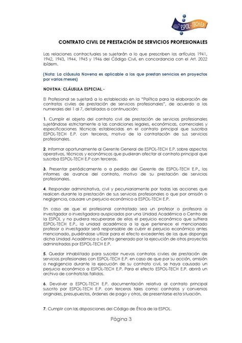 Formato Contrato Civil De Prestación De Servicios Profesionales By
