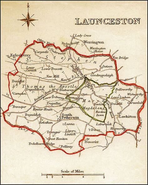 Fine Art Print Of 1832 Victorian Map Of Launceston