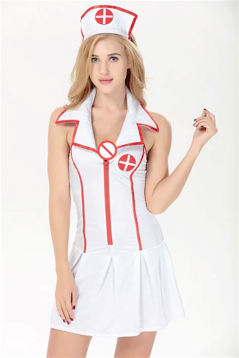 2017 Sex Maid Cosplay Sexy Lingerie Women Hot Nurse Uniform White