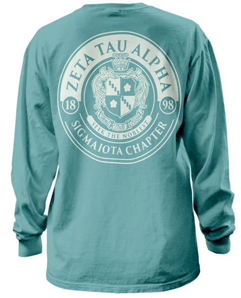 1392 zeta tau alpha crest t shirt greek shirts