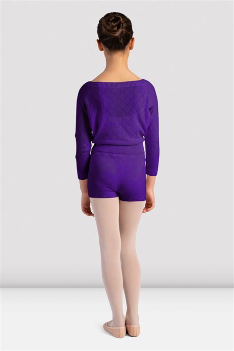 Girls Posie Knit Cropped Sweater Purple Bloch Dance Us