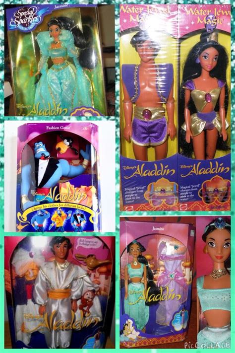 aladdin princess jasmin and genie barbie dolls from the 90s disney barbie dolls disney