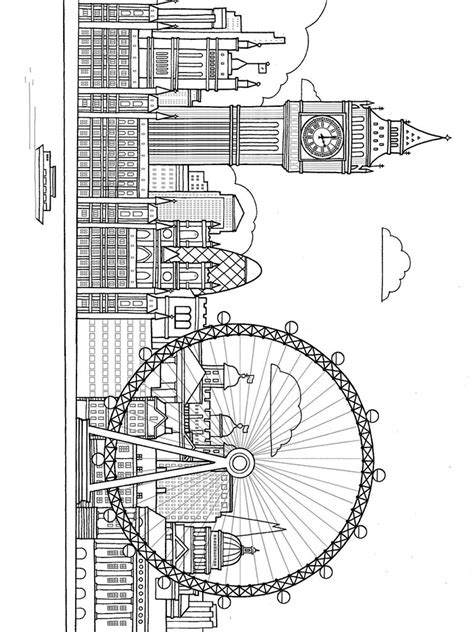 100% free coloring page of big ben, london, england. London coloring pages. Download and print London coloring ...