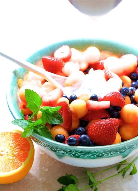 Summer Fruit Salad With Orange Vanilla Yogurt Dressing