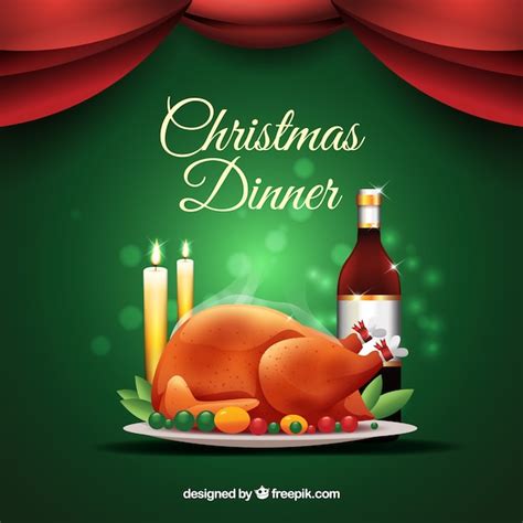 Premium Vector Illustration Of Christmas Dinner