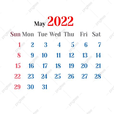 Mai Kalender 2022 Png Vektoren Clipart Und Psd Zum Kostenlosen Images