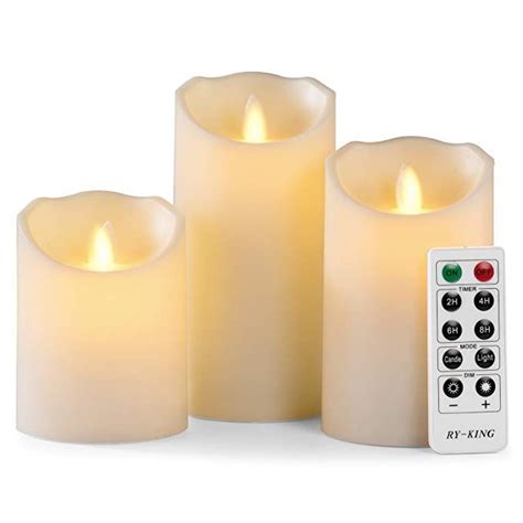 Ry King Large Flameless Candles Led Battery Operated With Remote