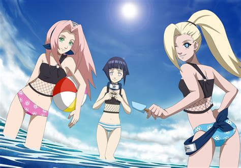 Không được đi tắm biển thì ngồi nhà ngắm dàn mỹ nhân trong Naruto diện bikini cũng đủ sướng con