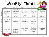 Images of Examples Of School Lunch Menus