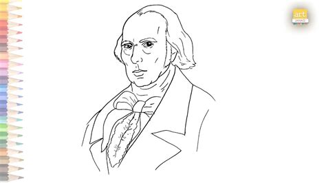 James Madison Face Drawing Easy How To Draw James Madison Step By